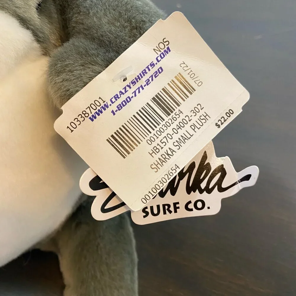 Crazy Shirts “Sharka” Small Plush - NWT - Surfing Shark